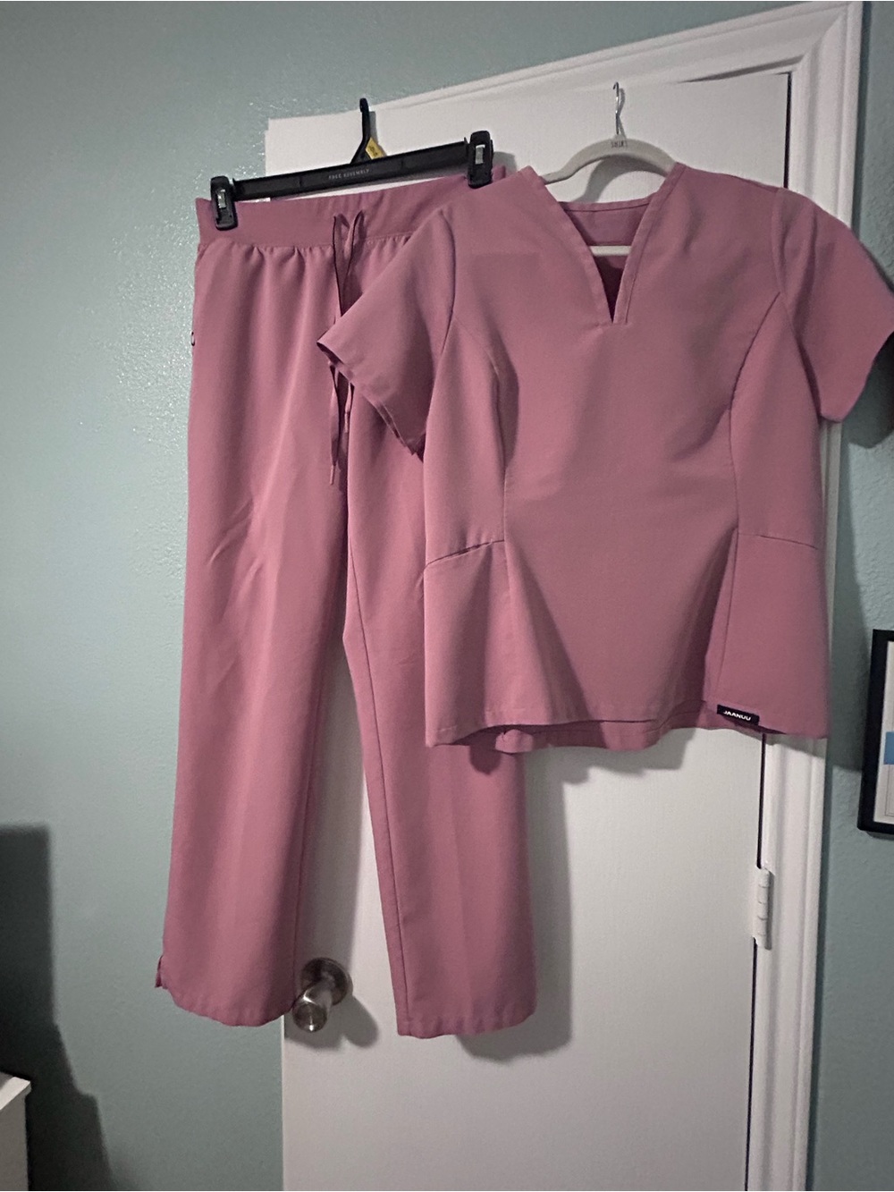 Jaanuu Dusty Rose V-Neck Medical Top